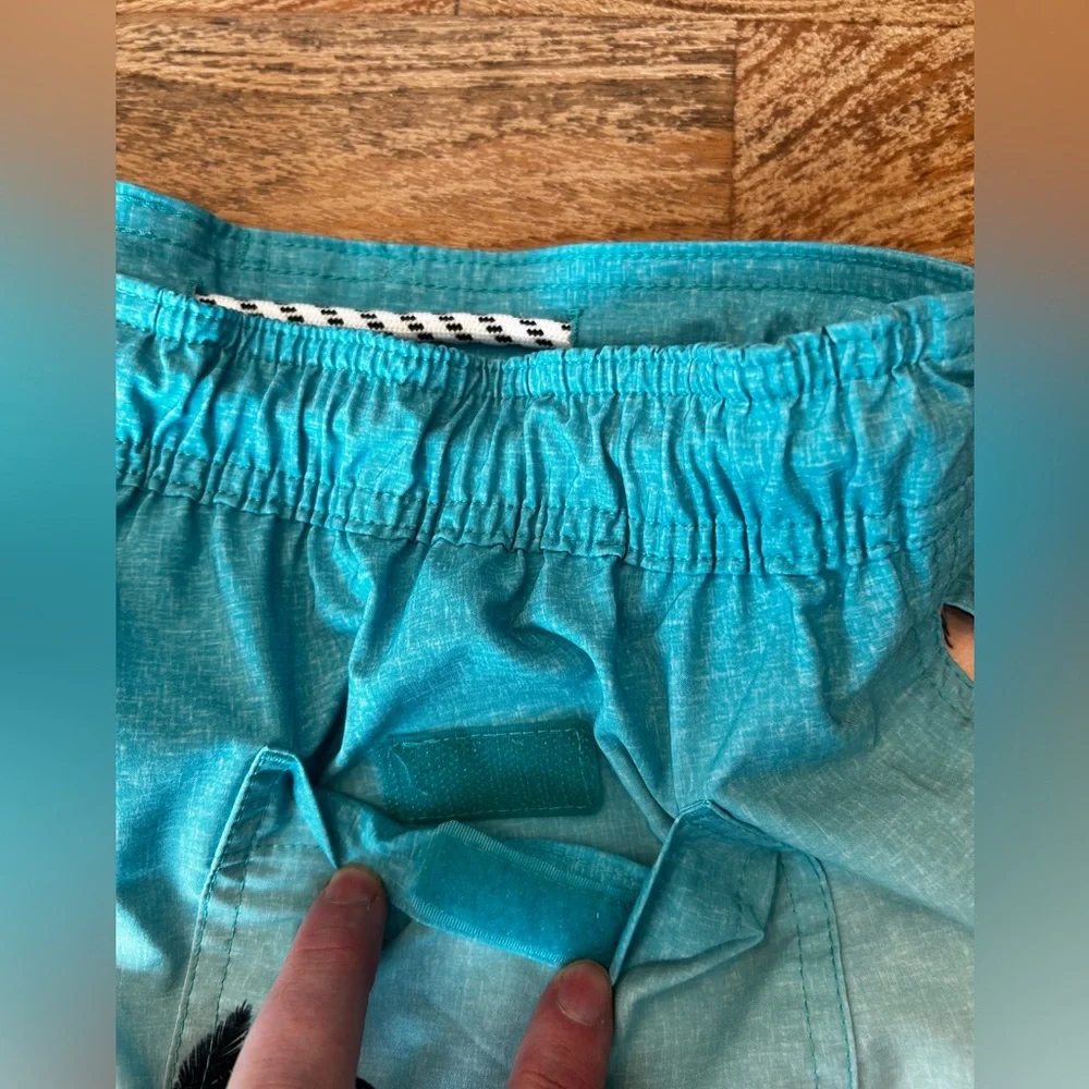 Sonoma Small swim trunks blue and brown.